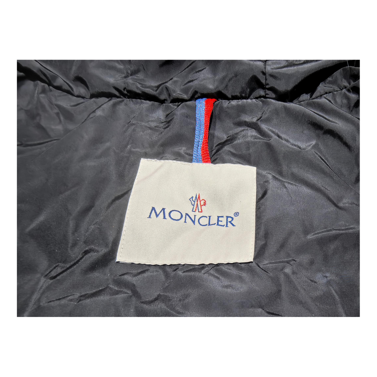 Moncler Belted Down Puffer Jacket with Fur-Trimmed Hood & Four Pockets - Black