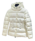 Moncler Fitted Short Hooded Down Puffer Jacket - Ivory