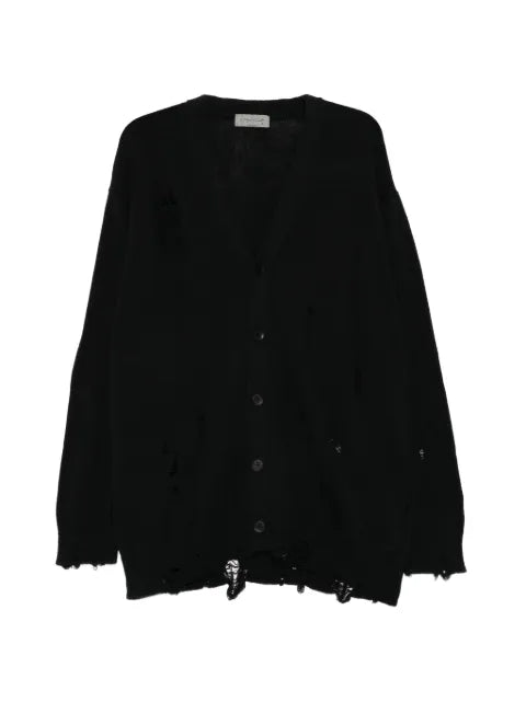 Yohji Yamamoto distressed button-up cardigan
