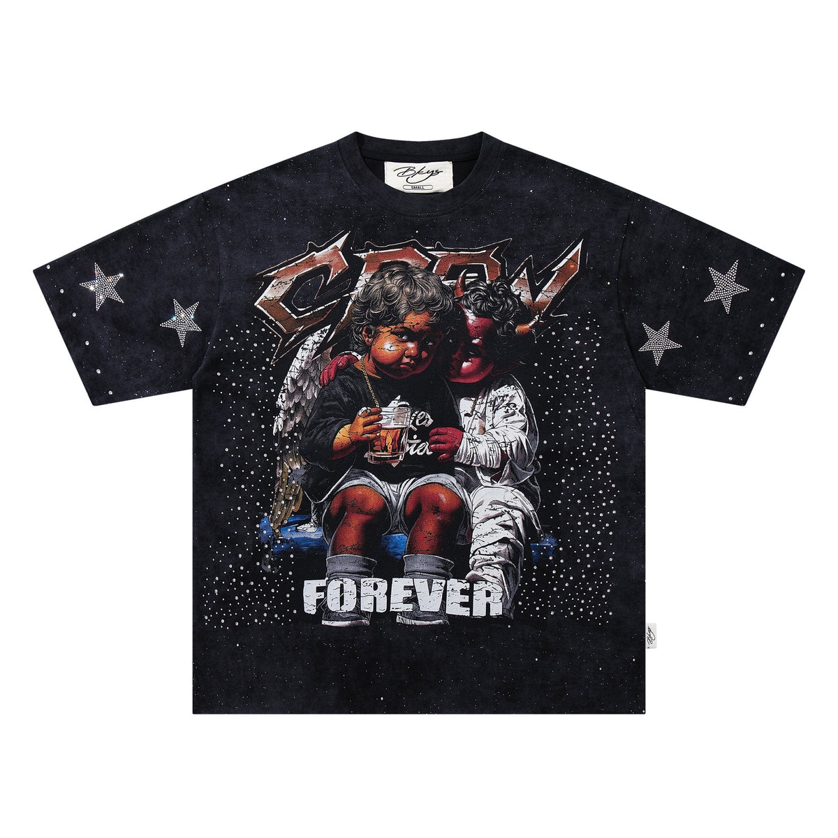 BKYS Revival Rhinestone Star Portrait Graphic T-Shirt