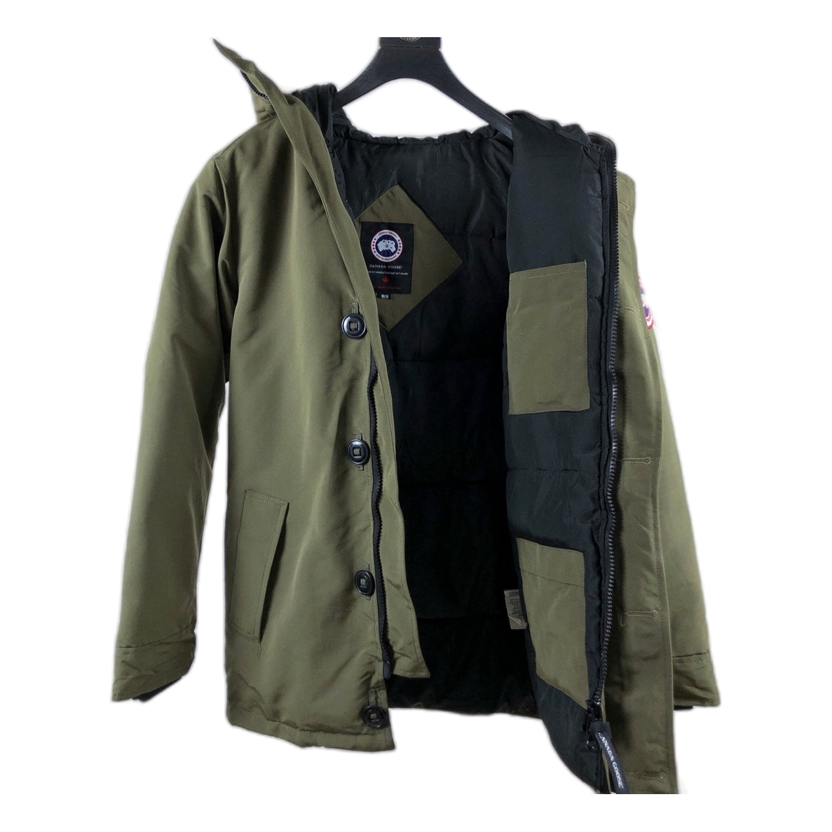 Canada Goose Chateau Down Parka with Fur-Trimmed Hood - Military Green