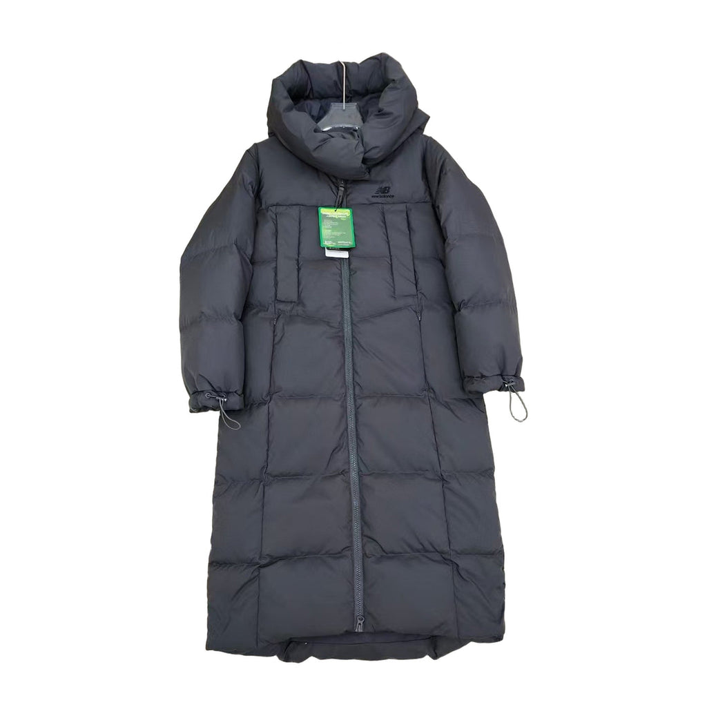 New Balance Long Puffer Coat with Adjustable Hood - Black