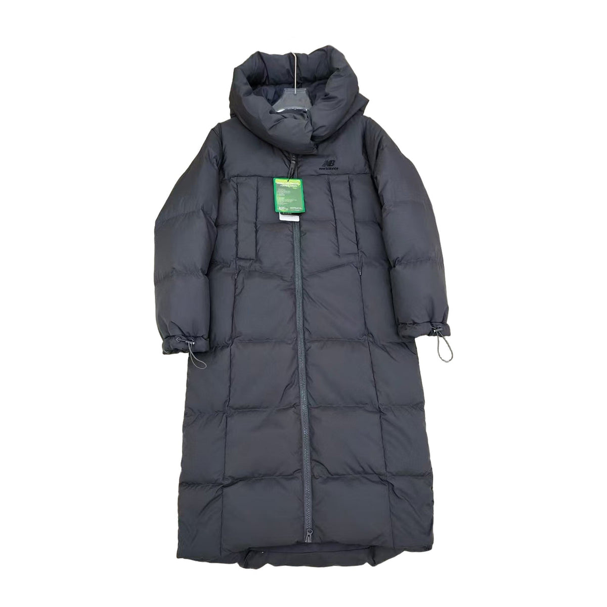 New Balance Long Puffer Coat with Adjustable Hood - Black