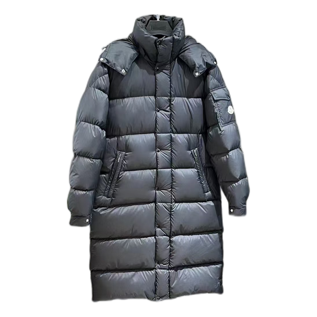 Moncler Hanoverian Hooded Long Puffer Coat in Black