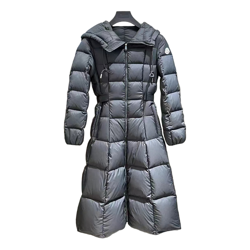 Moncler Faucon Long Hooded Down Puffer Coat - Black