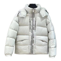 Moncler Two-Way Zip Hooded Down Puffer Jacket - Off White