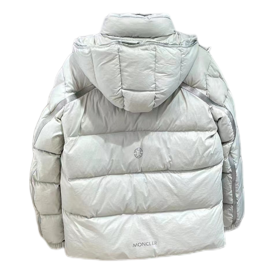 Moncler Two-Way Zip Hooded Down Puffer Jacket - Off White