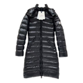 Moncler Long Quilted Down Coat with Fur-Trimmed Hood - Black