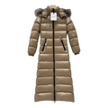 Moncler Hudson Fur-Trim Long Puffer Coat