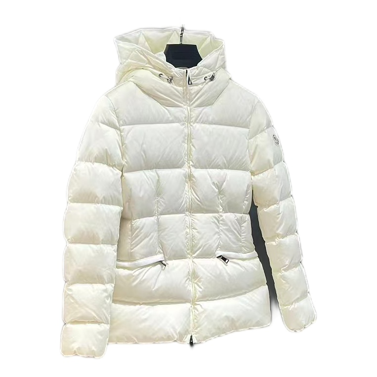 Moncler Fitted Down Puffer Jacket with Drawstring Hood