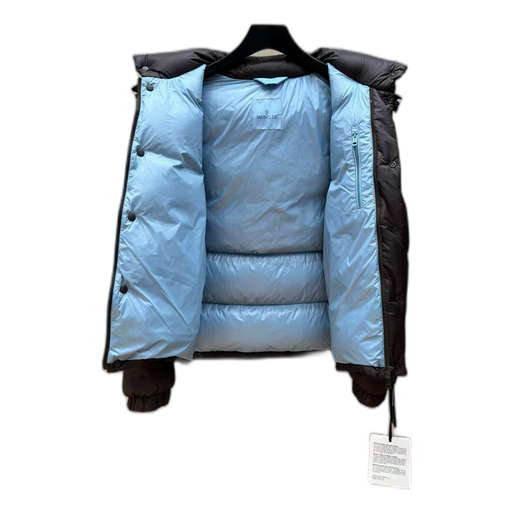 Moncler Oversized Hooded Down Puffer Jacket with Chest Badge
