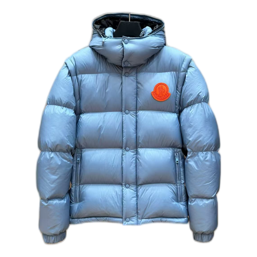 Moncler Oversized Hooded Down Puffer Jacket with Chest Badge
