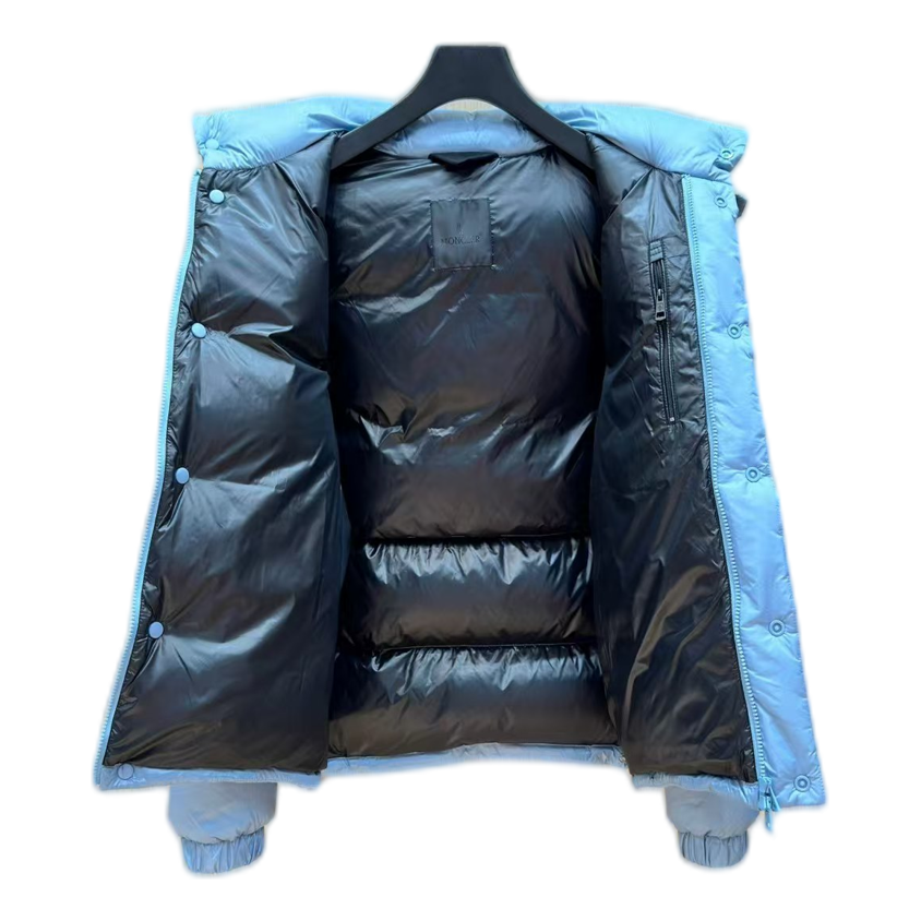 Moncler Oversized Hooded Down Puffer Jacket with Chest Badge