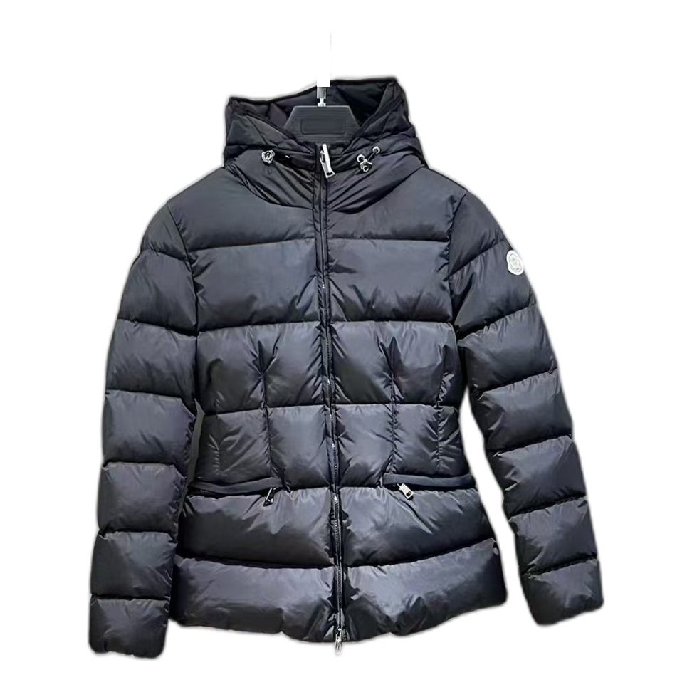 Moncler Fitted Down Puffer Jacket with Drawstring Hood