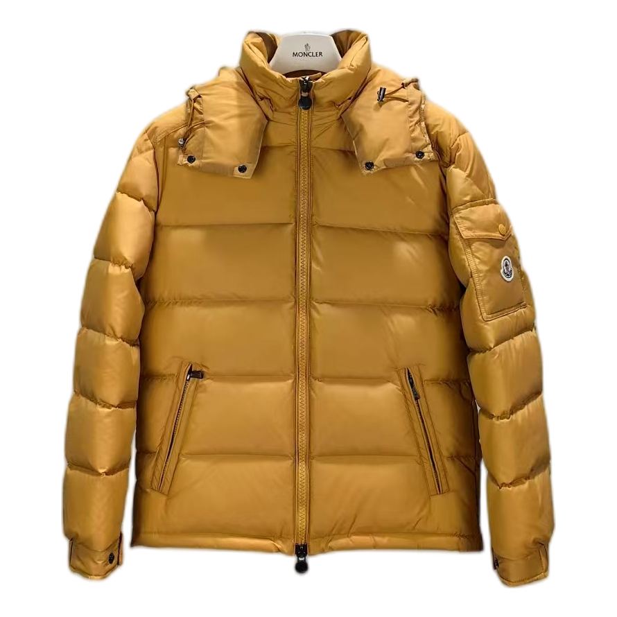 Moncler Maya Hooded Down Puffer Jacket - Yellow