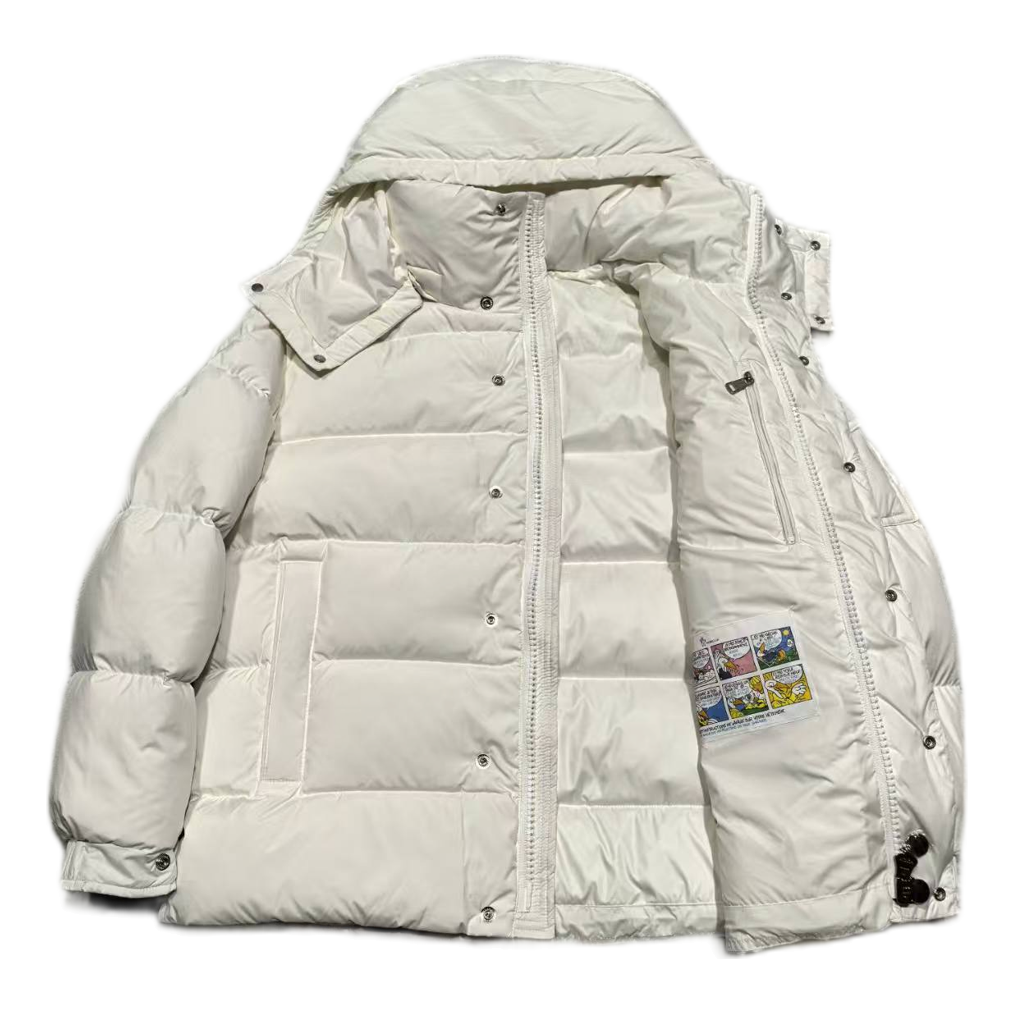 Moncler Matte Hooded Down Puffer Jacket with Snap Front