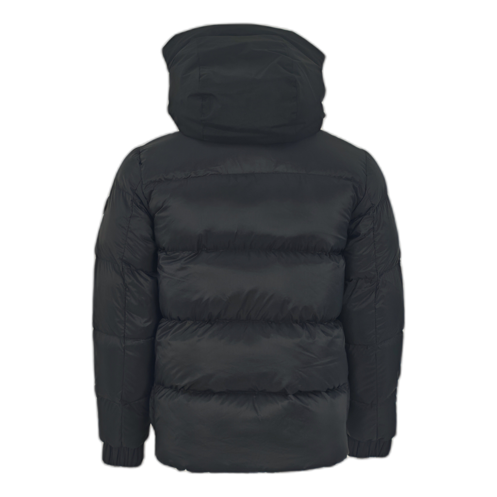 Moncler Tonal-Logo High-Collar Puffer Jacket in Black
