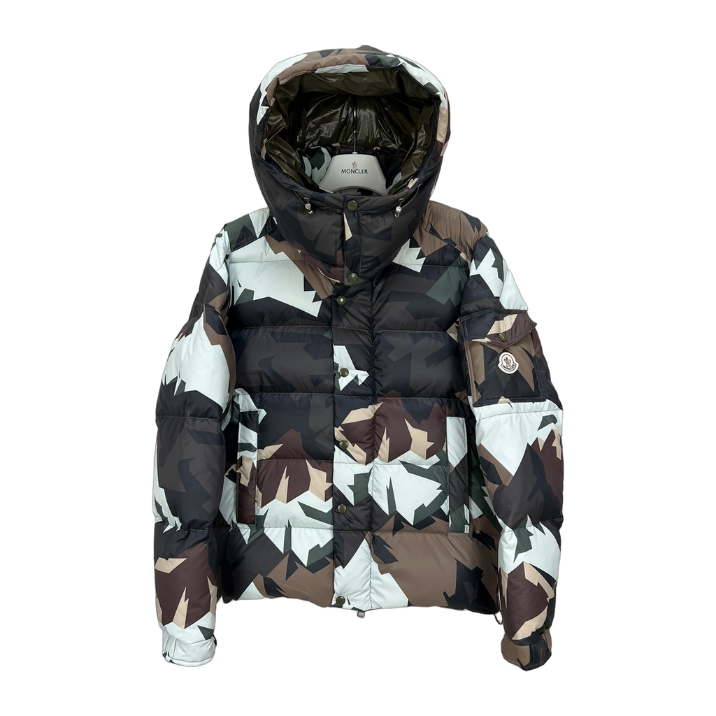 Moncler Mosa Camouflage Hooded Down Puffer Jacket