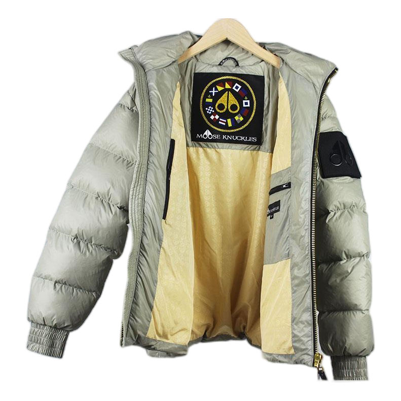 Moose Knuckles Stand-Collar Down Puffer Jacket - Sage Grey