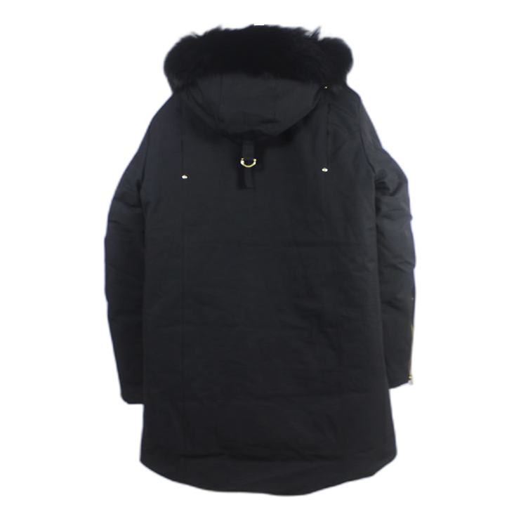 Moose Knuckles Stag Lake Down Parka with Fur Trim & Gold-Tone Hardware - Black