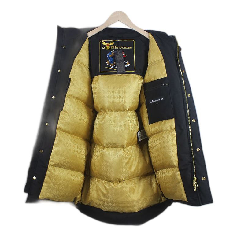 Moose Knuckles Stag Lake Down Parka with Fur Trim & Gold-Tone Hardware - Black