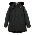 Moose Knuckles Curved-Hem Down Parka with Fur-Trimmed Hood - Black