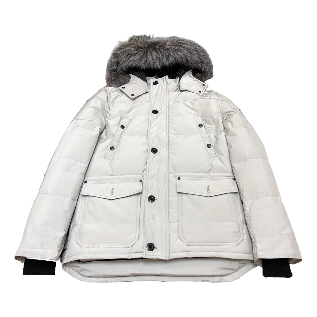 Moose Knuckles Four-Pocket Down Puffer Jacket with Fur-Trimmed Hood