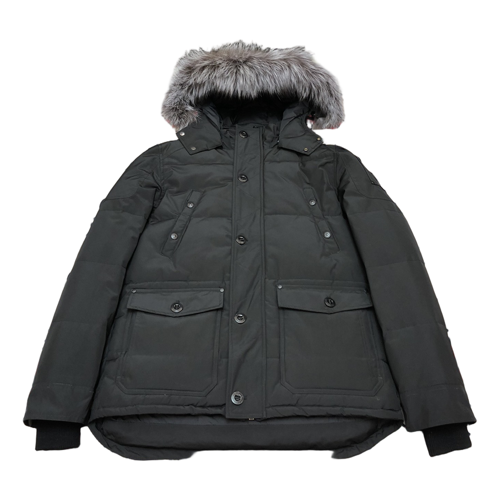 Moose Knuckles Four-Pocket Down Puffer Jacket with Fur-Trimmed Hood