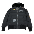 Moose Knuckles Patch-Detail Hooded Down Bomber Jacket - Black