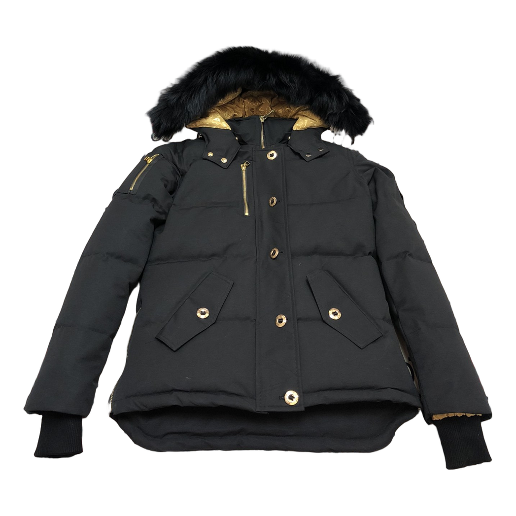 Moose Knuckles Gold 3Q Fur-Trim Hooded Down Jacket - Black