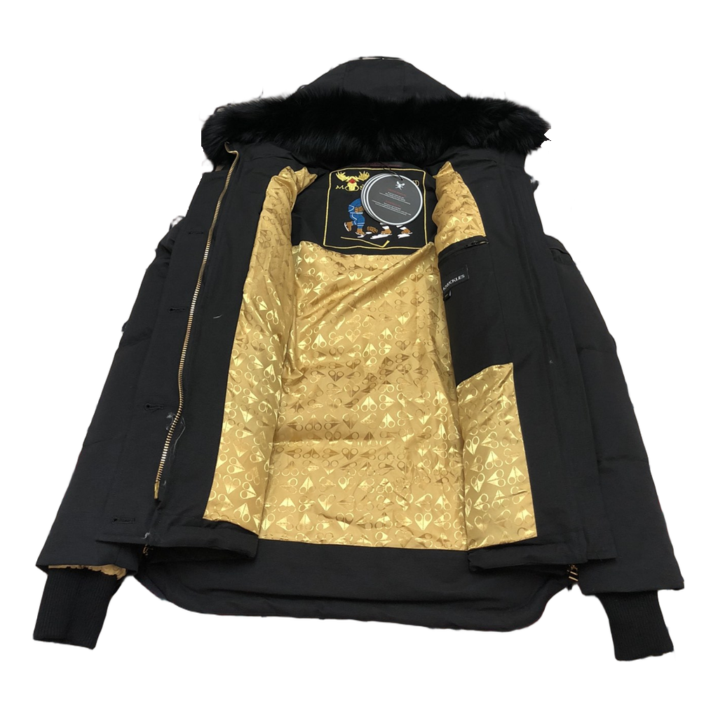 Moose Knuckles Gold 3Q Fur-Trim Hooded Down Jacket - Black