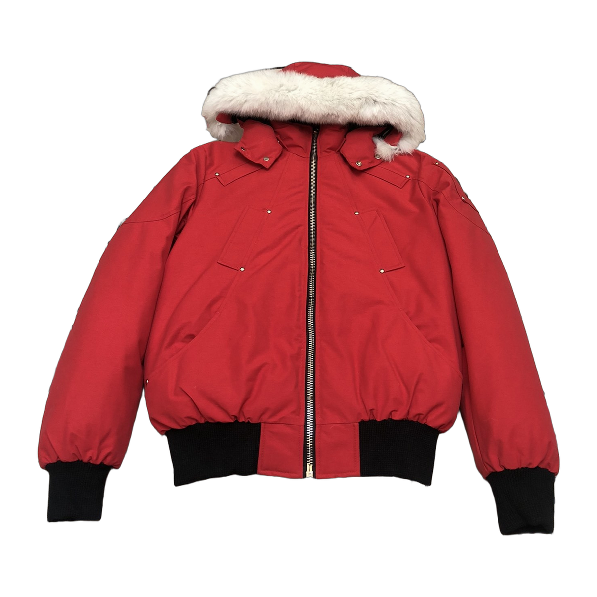 Moose Knuckles Men's Original Ballistic Shearling-Trim Down Bomber - Black