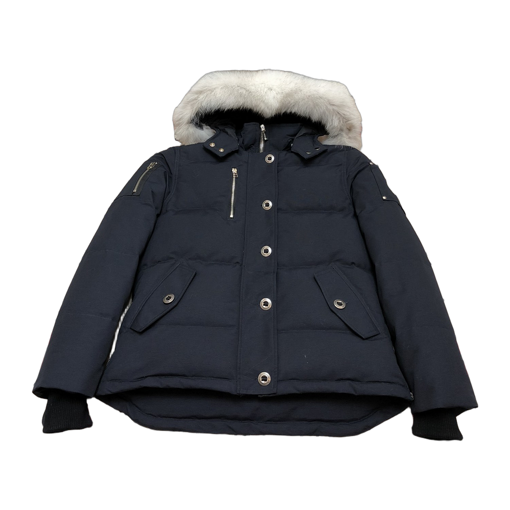 Moose Knuckles Women's Original 3Q Shearling-Trim Down Jacket - Navy