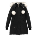 Moose Knuckles Stirling Down Parka with White Fur Trim & Pom-Pom