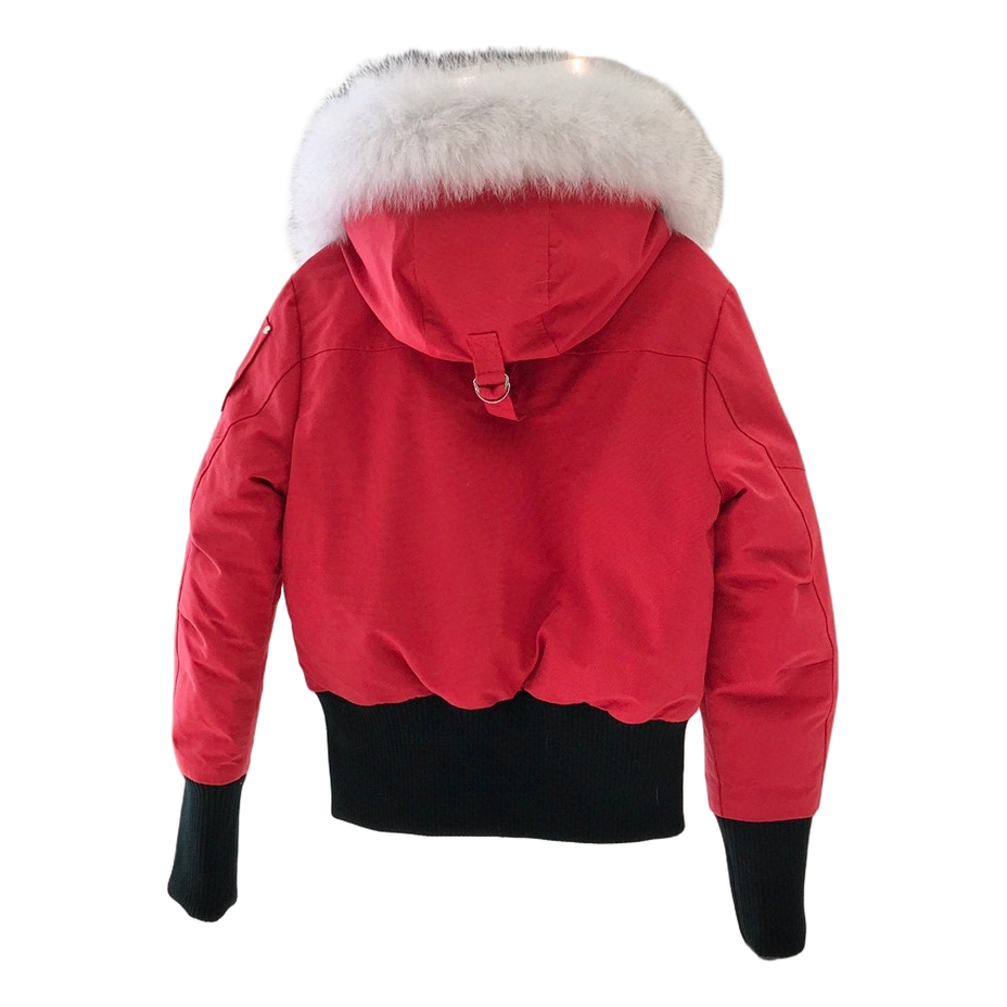 Moose Knuckles Debbie Down Bomber Jacket with Fur-Trimmed Collar