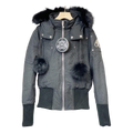 Moose Knuckles Debbie Down Bomber Jacket with Fur-Trimmed Collar