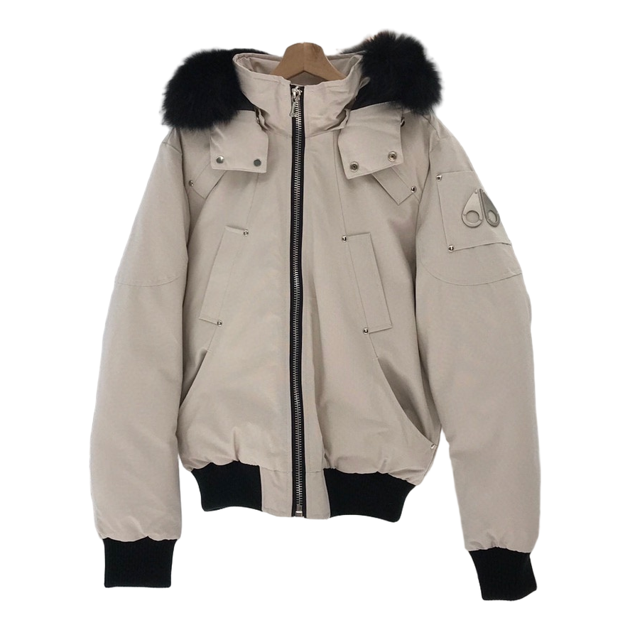 Moose Knuckles Ballistic Down Bomber Jacket with Fur Trim