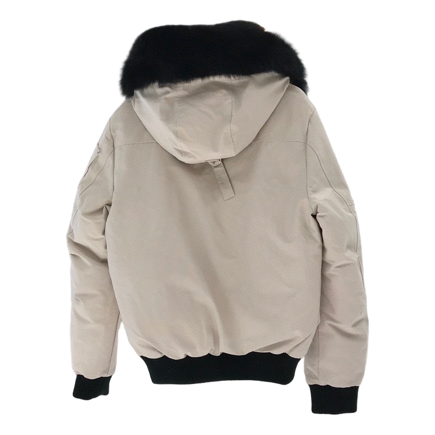 Moose Knuckles Ballistic Down Bomber Jacket with Fur Trim