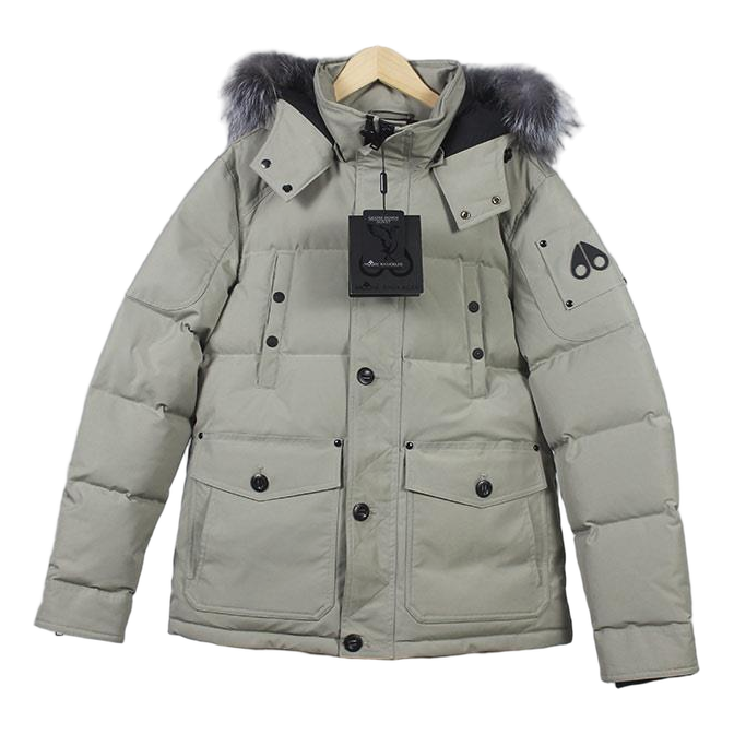 Moose Knuckles Four-Pocket Quilted Down Jacket with Fur-Trimmed Hood