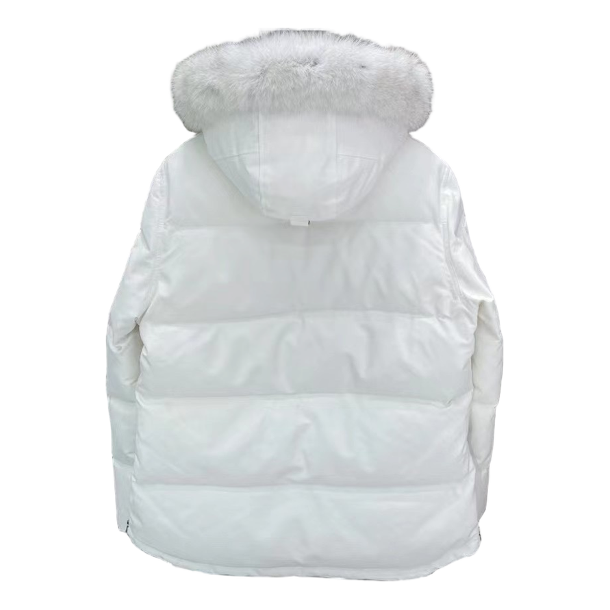 Moose Knuckles Chest-Zip Down Puffer Jacket with Fur-Trimmed Hood