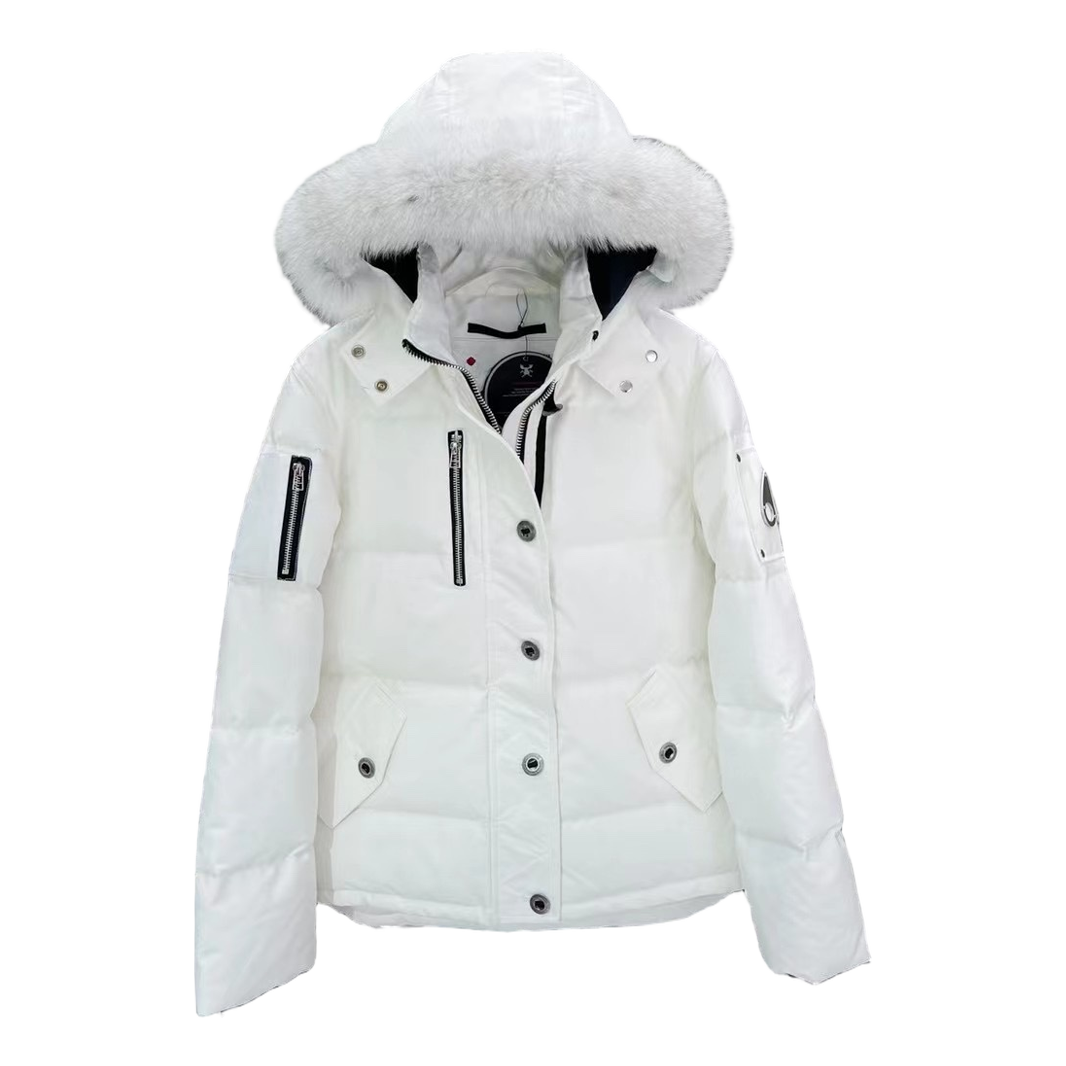 Moose Knuckles Chest-Zip Down Puffer Jacket with Fur-Trimmed Hood