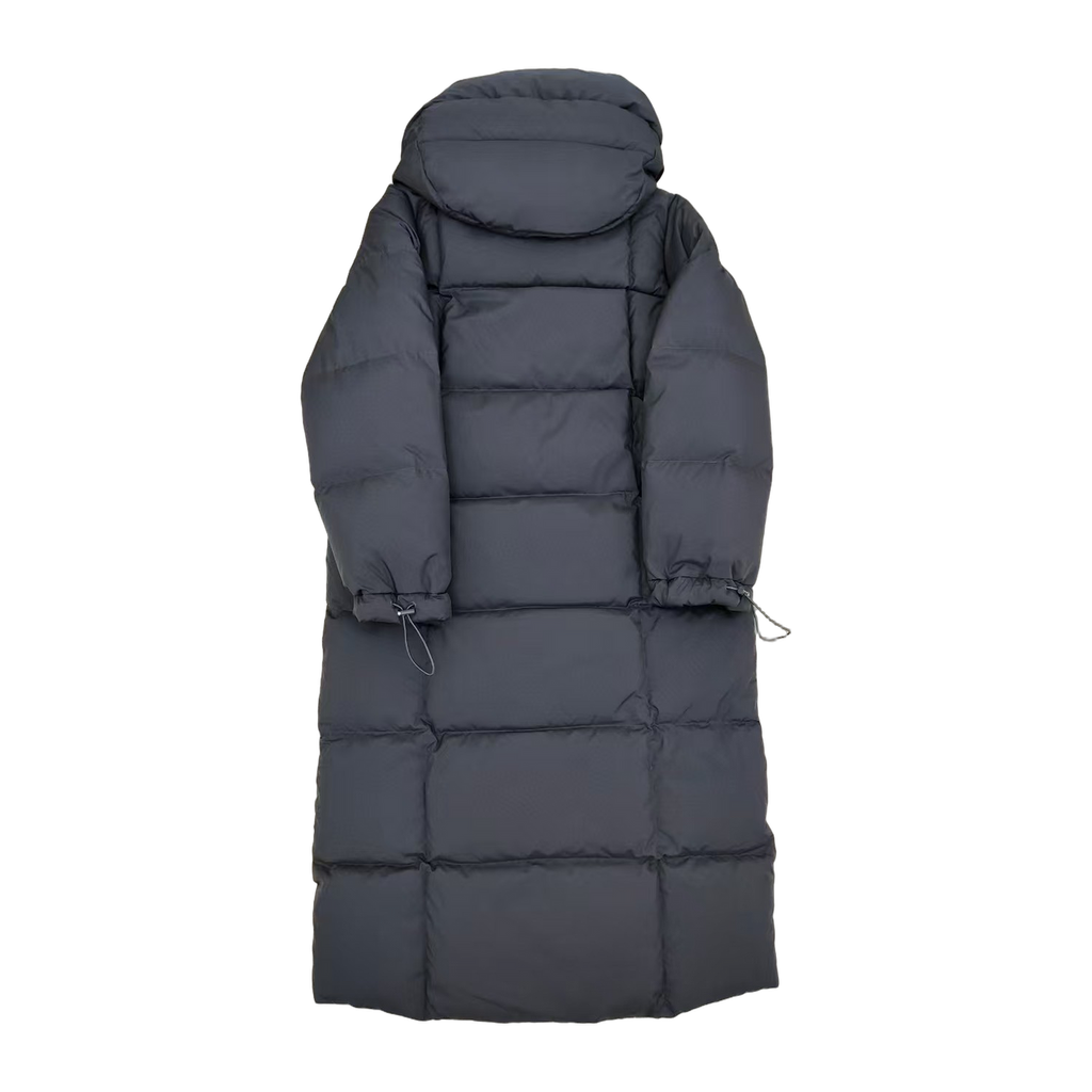 New Balance Long Puffer Coat with Adjustable Hood - Black