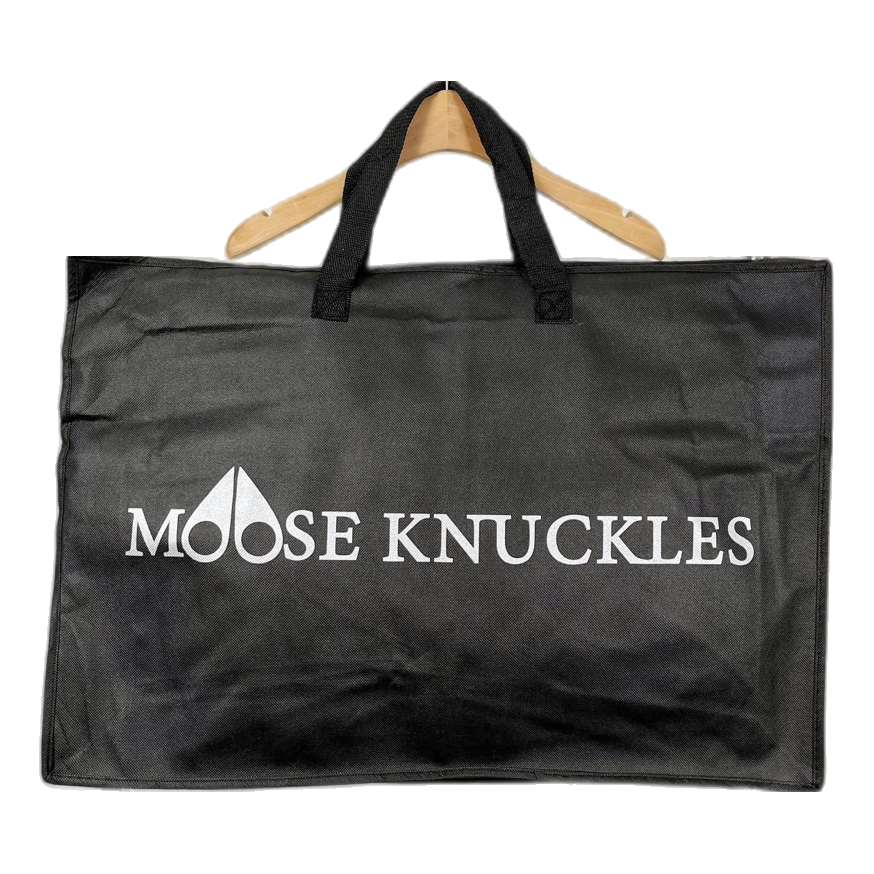 Moose Knuckles Hooded Down Jacket with Fur Trim & Zip Chest Pocket