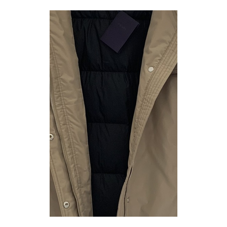 Prada Belted Faux Fur-Trim Hooded Coat | Beige