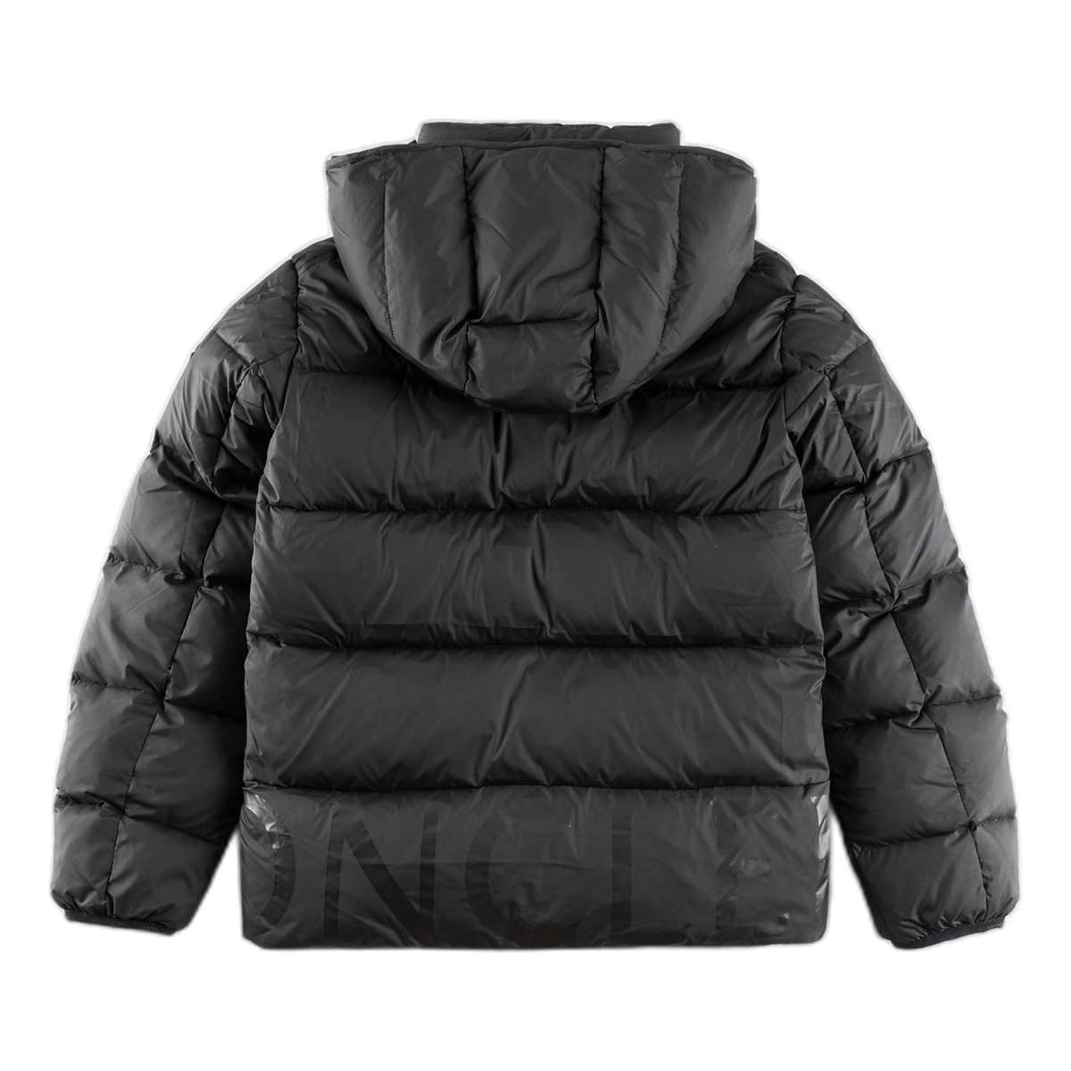 Moncler Logo-Hood Down Puffer Jacket with Contrast Lining - Black