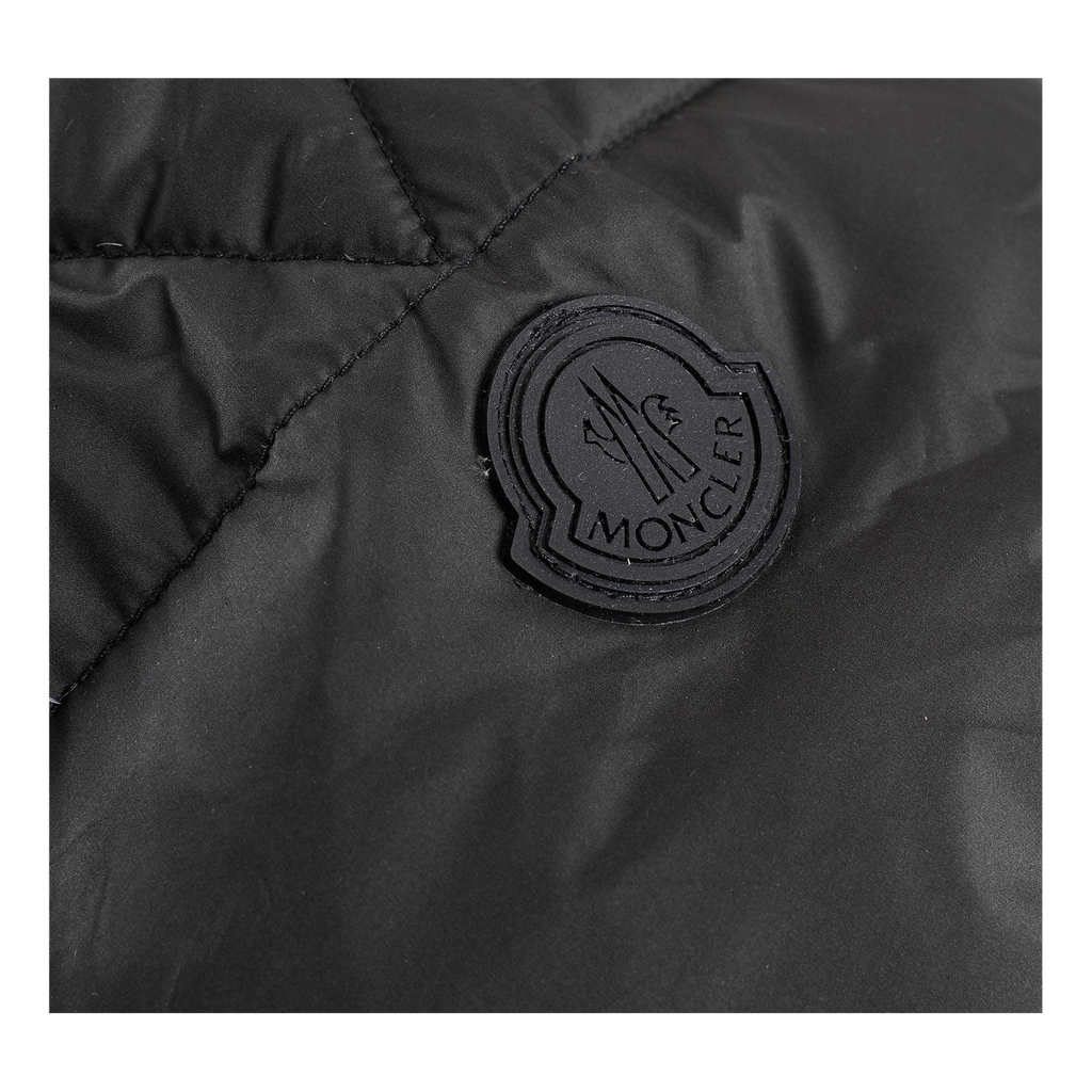 Moncler Logo-Hood Down Puffer Jacket with Contrast Lining - Black