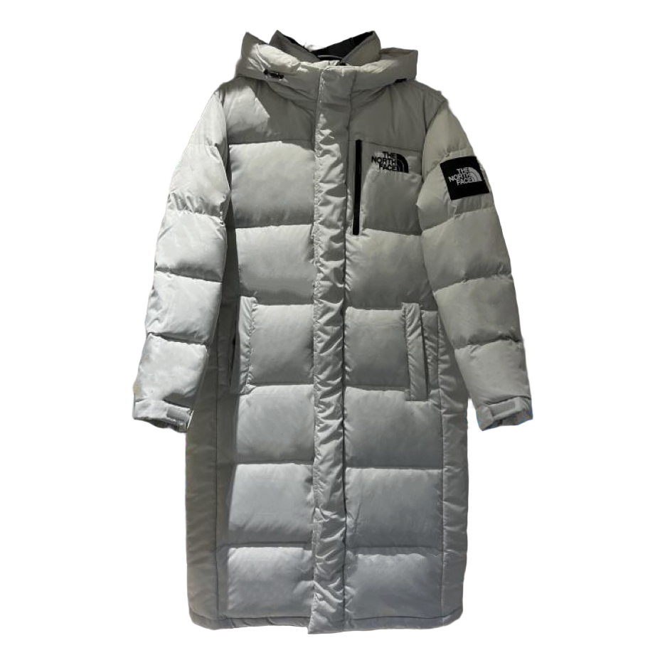 The North Face Color-Block Long Hooded Down Coat | Grey