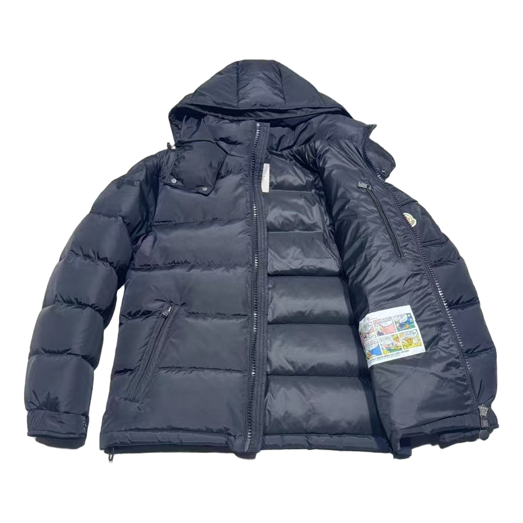 Moncler Sleeve-Pocket Hooded Puffer Jacket in Navy