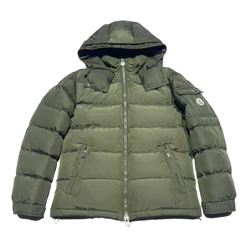 Moncler Maya Matte Hooded Down Puffer Jacket - Olive Green