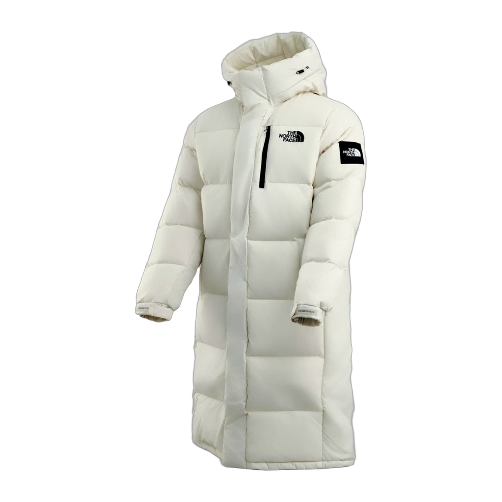 The North Face Color-Block Long Hooded Down Coat | White